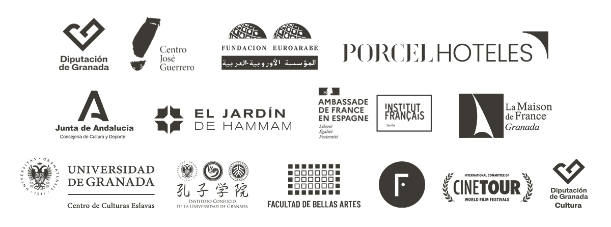 Diputación de Granada - Centro José Guerrero - Fundación Euroárabe - Hoteles Porcel - Junta de Andalucía, Consejería de Turismo, Cultura y Deporte - El Jardín del Hamman - Institut Français -La Maison de France Granada - Centro Culturas Eslavas UGR - Instituto Confucio UGR - Facultad de Bellas Artes UGR - Facultad de Filosofía y Letras UGR - Cinetour - Diputación de Granada Cultura
